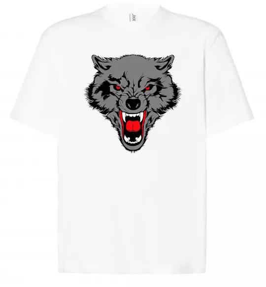 Футболка Оверсайз Grey wolf Білий фото