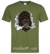 Мужская футболка Smoking gorilla Оливковый фото