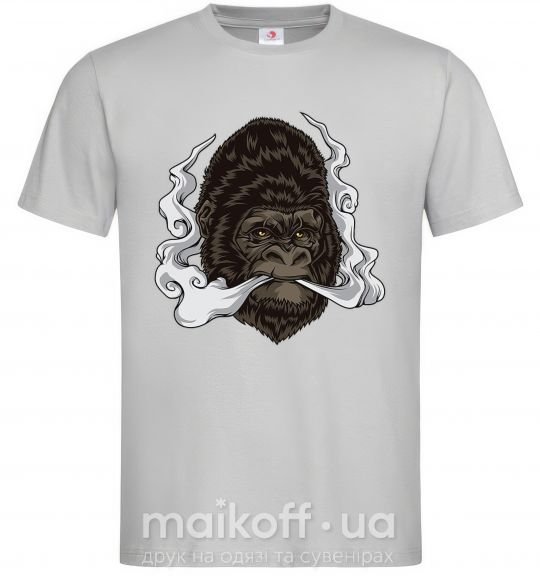 Мужская футболка Smoking gorilla Серый фото