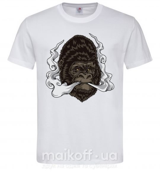 Мужская футболка Smoking gorilla Белый фото