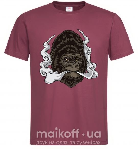 Мужская футболка Smoking gorilla Бордовый фото