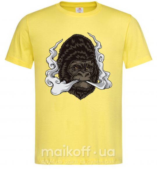 Мужская футболка Smoking gorilla Лимонный фото