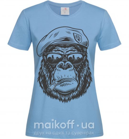 Жіноча футболка Gorilla sunglasses Блакитний фото