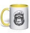 Чашка с цветной ручкой Gorilla sunglasses Солнечно желтый фото