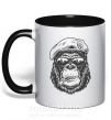 Чашка з кольоровою ручкою Gorilla sunglasses Чорний фото