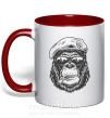 Чашка з кольоровою ручкою Gorilla sunglasses Червоний фото
