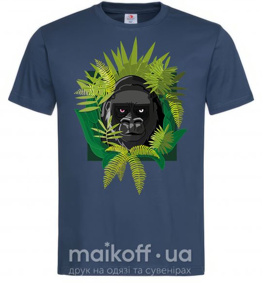 Чоловіча футболка Gorilla in the woods Темно-синій фото