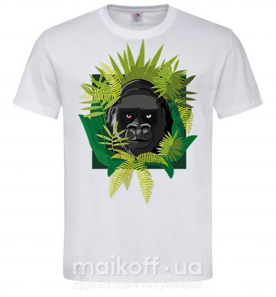 Мужская футболка Gorilla in the woods Белый фото