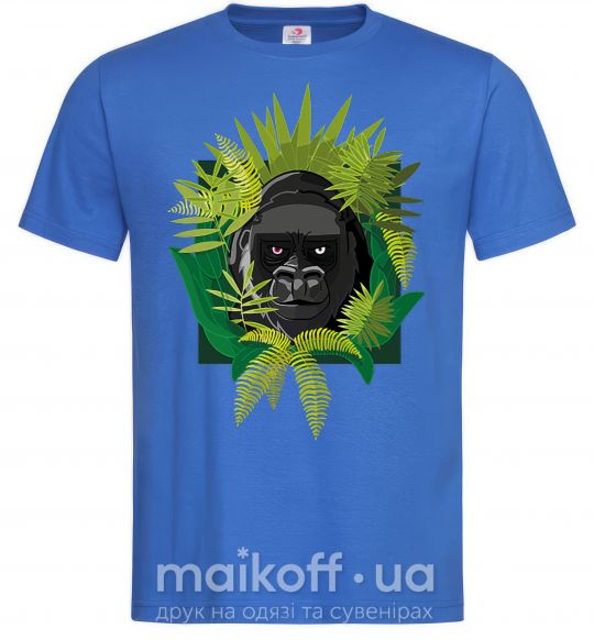Чоловіча футболка Gorilla in the woods Яскраво-синій фото