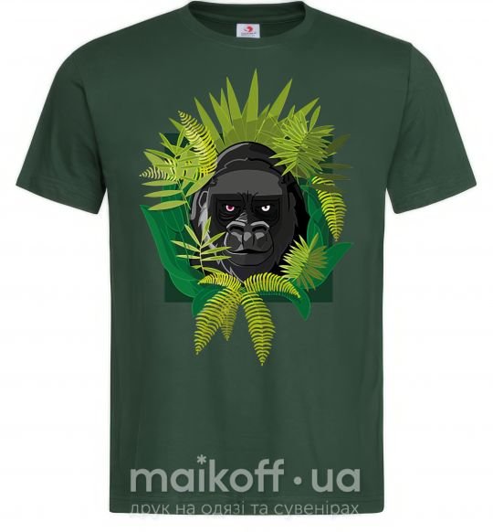 Мужская футболка Gorilla in the woods Темно-зеленый фото