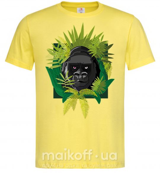Чоловіча футболка Gorilla in the woods Лимонний фото