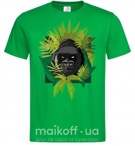 Мужская футболка Gorilla in the woods Зеленый фото