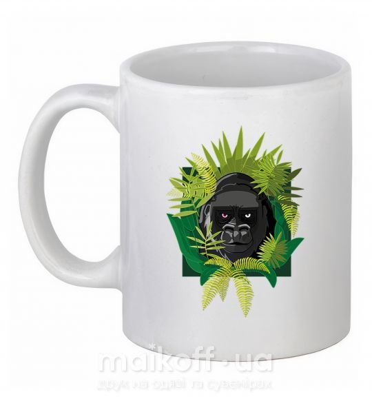 Чашка керамическая Gorilla in the woods Белый фото