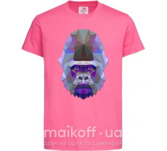 Дитяча футболка Gorilla triangle Яскраво-рожевий фото