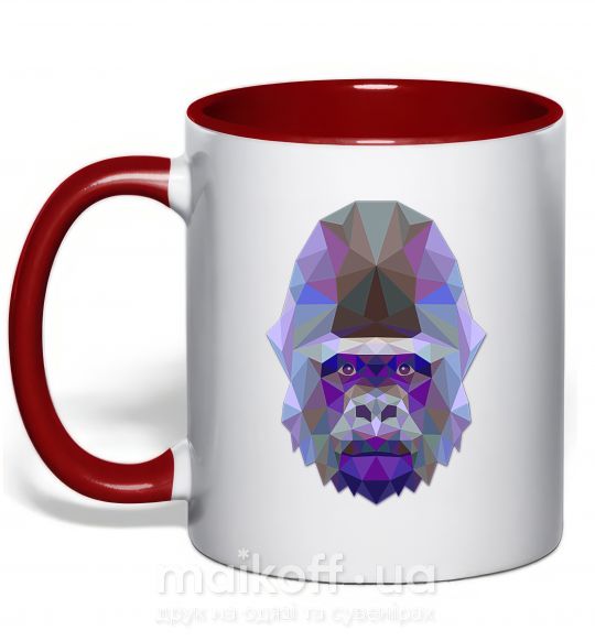 Чашка з кольоровою ручкою Gorilla triangle Червоний фото