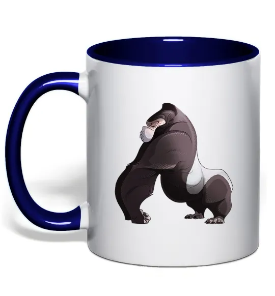 Чашка з кольоровою ручкою Big gorilla Глибокий темно-синій фото