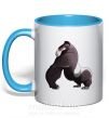 Чашка з кольоровою ручкою Big gorilla Блакитний фото