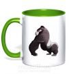 Чашка з кольоровою ручкою Big gorilla Зелений фото