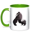 Чашка з кольоровою ручкою Big gorilla Зелений Чашка з кольоровою ручкою Big gorilla Зелений фото