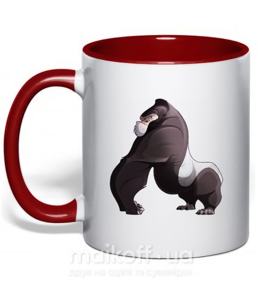 Чашка з кольоровою ручкою Big gorilla Червоний фото