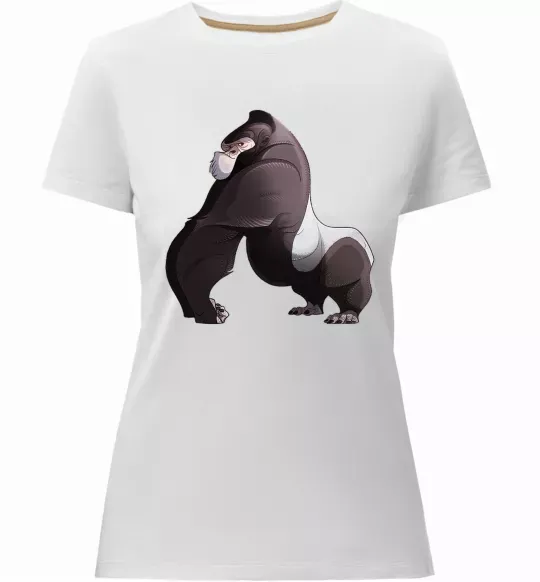 Женская премиум футболка Big gorilla Белый фото