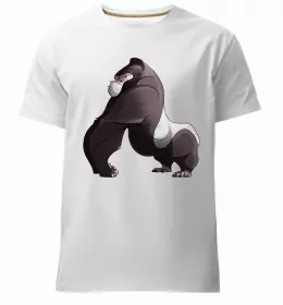 Мужская премиум футболка Горила сидить Белый фото