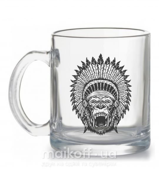 Чашка скляна Горилла индианец Прозорий фото