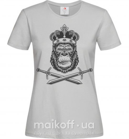 Женская футболка Горилла с мечами Серый фото