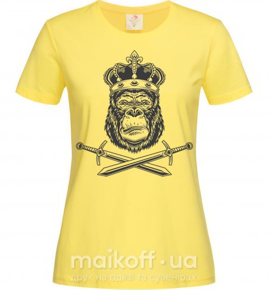 Женская футболка Горилла с мечами Лимонный фото
