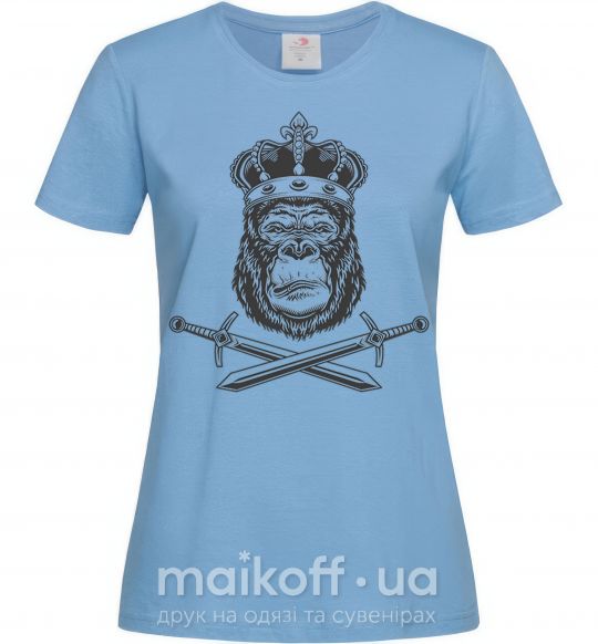 Женская футболка Горилла с мечами Голубой фото