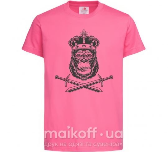 Дитяча футболка Горилла с мечами Яскраво-рожевий фото