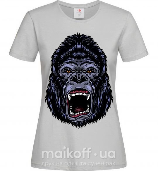 Жіноча футболка Screaming gorilla Сірий фото