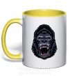 Чашка с цветной ручкой Screaming gorilla Солнечно желтый фото