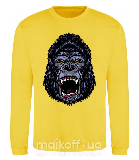 Світшот Screaming gorilla Сонячно жовтий фото