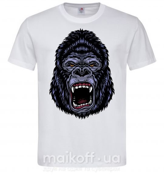 Мужская футболка Screaming gorilla Белый фото