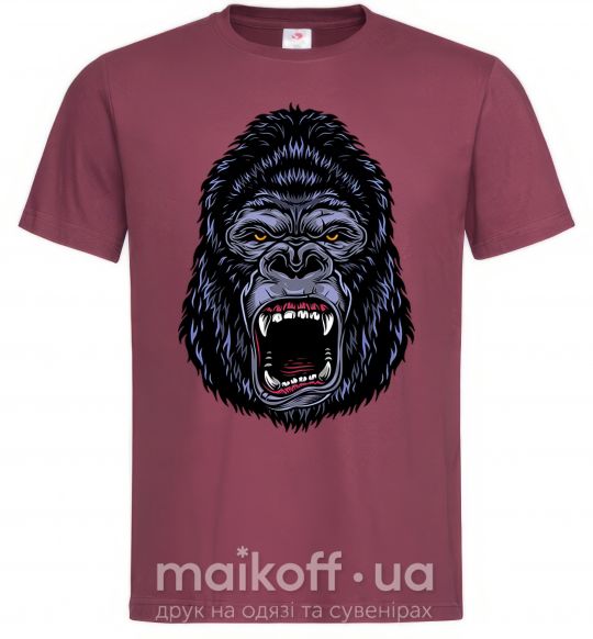 Мужская футболка Screaming gorilla Бордовый фото