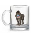 Чашка стеклянная Хитрая обезьяна Прозрачный фото
