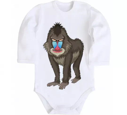 Дитячий бодік Хитра мавпа Білий фото