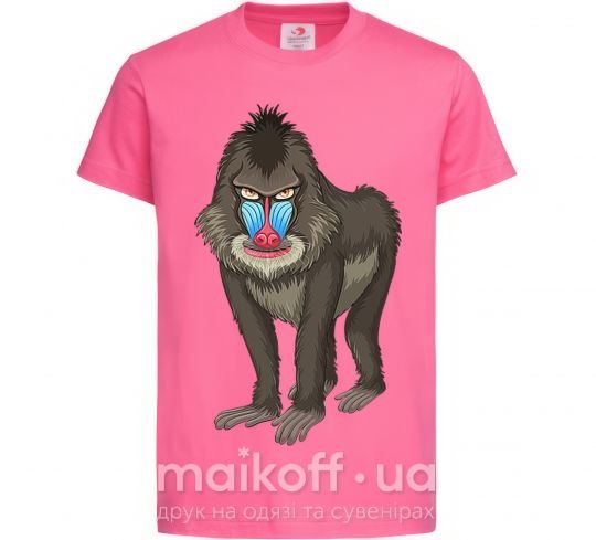 Детская футболка Хитрая обезьяна Ярко-розовый фото