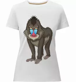 Женская премиум футболка I really like chimpanzees Белый фото