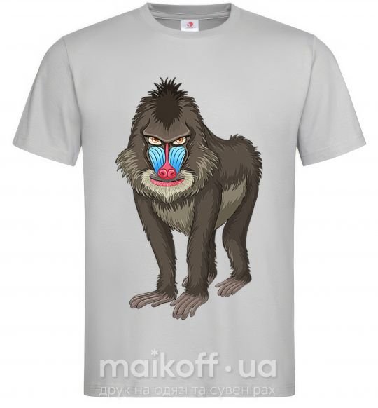 Мужская футболка Хитрая обезьяна Серый фото