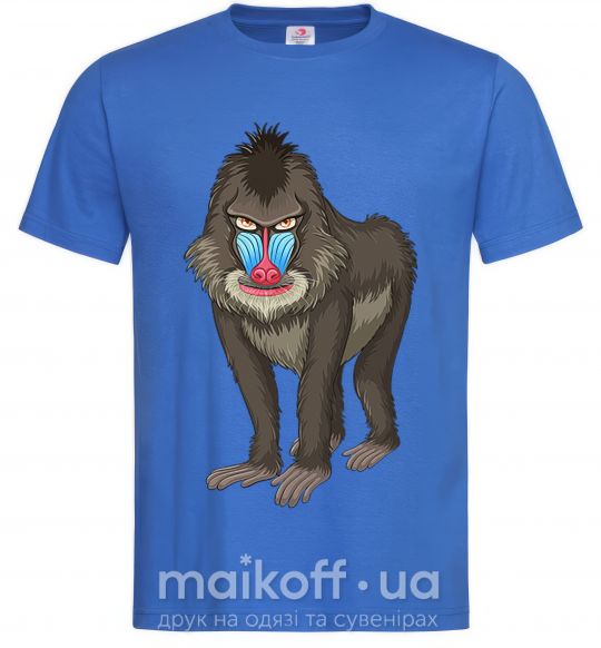 Мужская футболка Хитрая обезьяна Ярко-синий фото