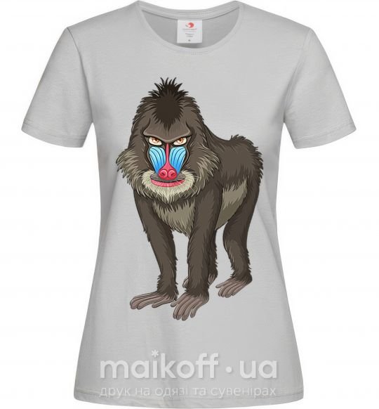 Жіноча футболка Хитрая обезьяна Сірий фото