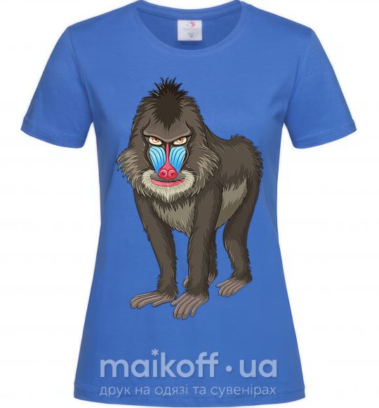 Жіноча футболка Хитрая обезьяна Яскраво-синій фото