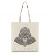 Еко-сумка Детализированная обезьяна Бежевий фото