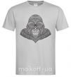 Чоловіча футболка Детализированная обезьяна Сірий фото