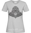 Женская футболка Детализированная обезьяна Серый фото