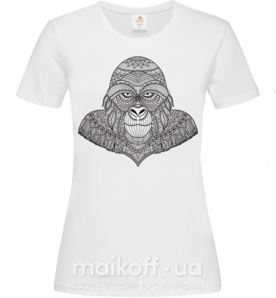 Жіноча футболка Детализированная обезьяна Білий фото