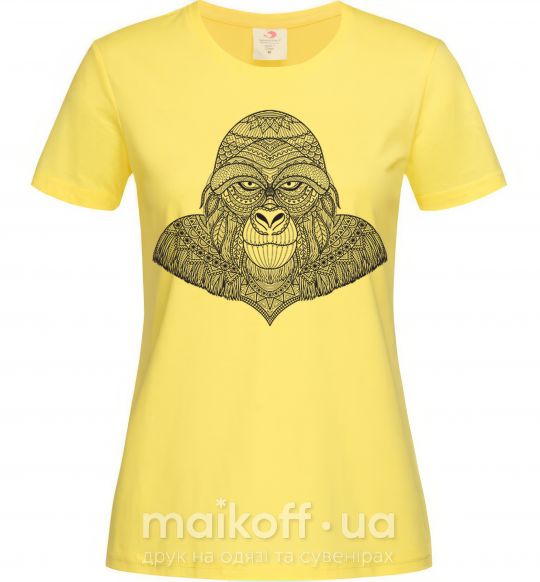 Жіноча футболка Детализированная обезьяна Лимонний фото