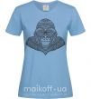 Жіноча футболка Детализированная обезьяна Блакитний фото